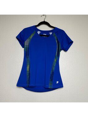 FILA Women's Short Sleeve Athletic performance top in Vibrant Royal Blue Sz S